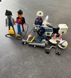 Politie met motor en inbrekers Playmobil 3161+3986, Ophalen of Verzenden, Gebruikt, Los playmobil