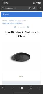 Livelli black plat bord 29cm, Ophalen, Zo goed als nieuw, Effen, Bord(en)