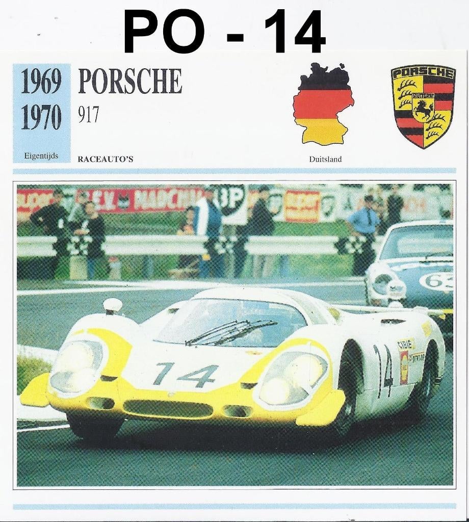 Po14 autokaart porsche 817 ( 1969 - - 1970 ), Verzamelen, Ophalen of Verzenden, Zo goed als nieuw, Auto's
