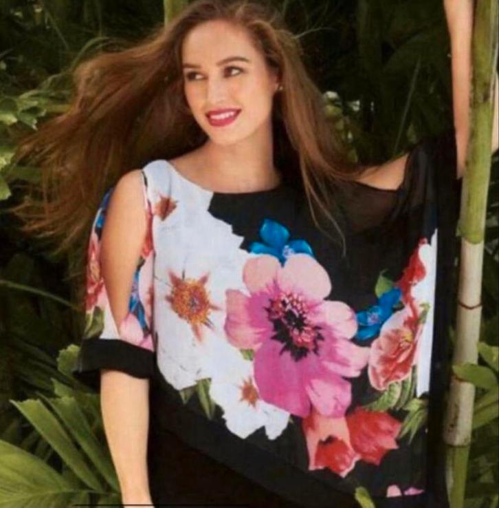 Ribkoff luxe zwarte jurk  chiffon bloemen overlaag maat 40, Kleding | Dames, Jurken, Nieuw, Maat 38/40 (M), Overige kleuren, Onder de knie