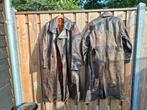 Vintage leren motor jas / trenchcoat - Heren/Dames, Ophalen of Verzenden, Dames, Onbekend