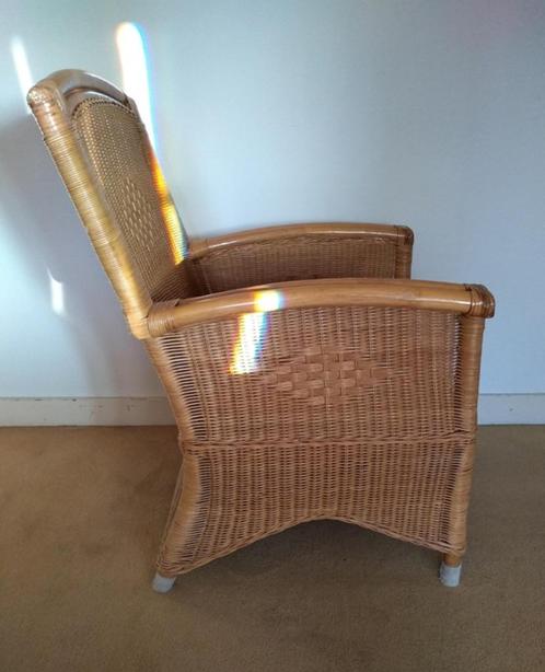 Rotanstoel, Huis en Inrichting, Stoelen, Gebruikt, Eén, Leer, Riet of Rotan, Bruin, Ophalen