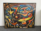 Olieverf. 117 breed /95 hoog op doek., Antiek en Kunst, Ophalen