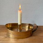 Oude Kandelaar Vintage Antiek Blaker Kuip Model Goud Messing, Ophalen of Verzenden, Koper of Brons