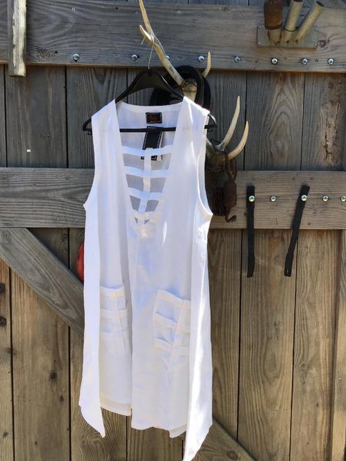 Prachtige 100% linnen design jurk universele maat, Kleding | Dames, Jurken, Nieuw, Maat 38/40 (M), Wit, Knielengte, Ophalen of Verzenden