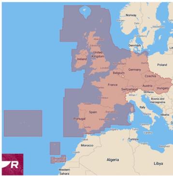 Raymarine Lighthouse kaart West-Europa VERZEGELD, dus nieuw beschikbaar voor biedingen