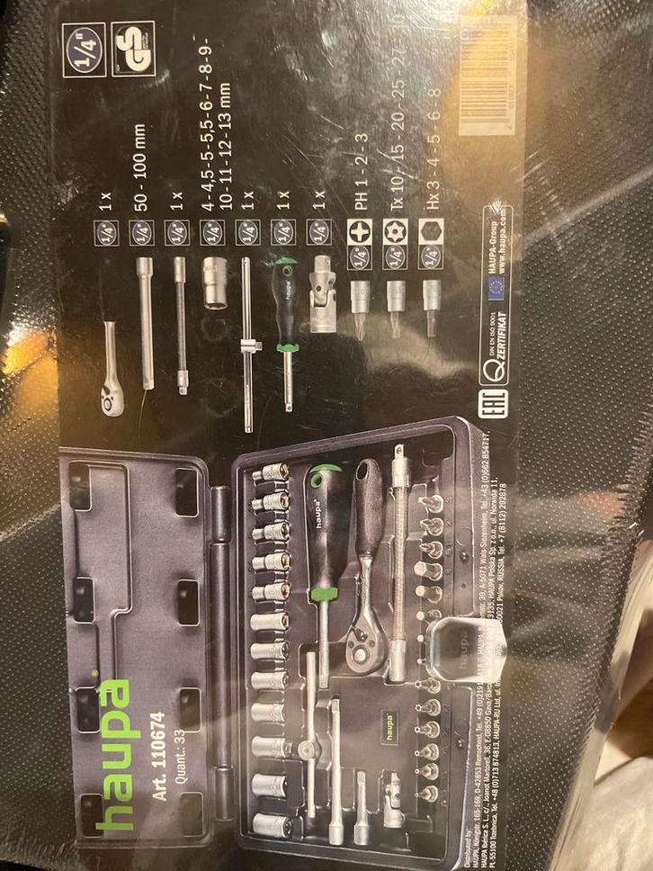 Haupa Doppenset - 33 Delig, Doe-het-zelf en Verbouw, Gereedschap | Handgereedschap, Nieuw, Ophalen of Verzenden