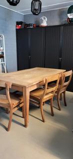 Teakhouten Eetkamerset - Tafel, Bank & 3 Stoelen, Huis en Inrichting, Ophalen, Gebruikt, Landelijk, Minder dan 4 stoelen