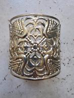 Unieke Vintage Zilverkleurige Manchet Armband – Handgemaakt, Ophalen, Zo goed als nieuw, Zilver, Overige materialen