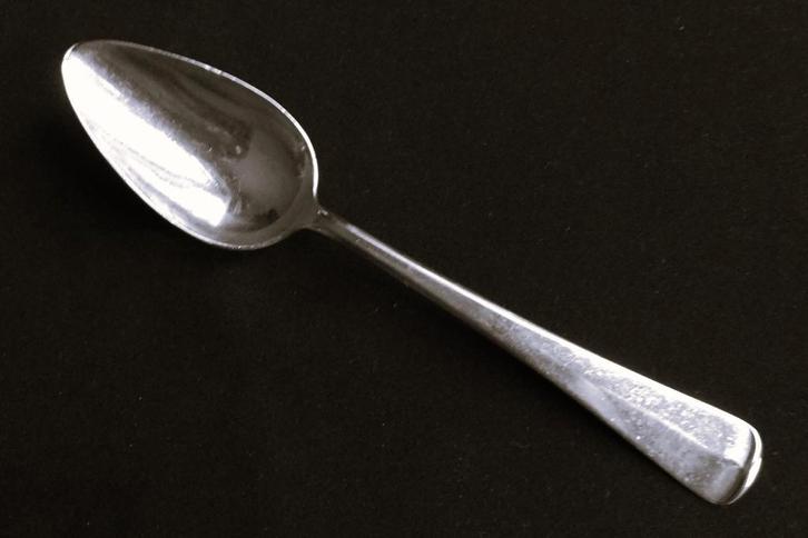 verzilverde GERO dessertlepel met Haags Lofje, Antiek en Kunst, Antiek | Bestek, Ophalen of Verzenden
