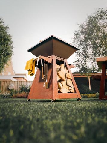 SteelWørkz Square 70 Corten vuurschaal-BBQ - FULL OPTION! beschikbaar voor biedingen