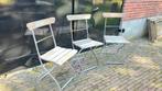 Set van 3 vintage inklapbare tuinstoelen, Tuin en Terras, Ophalen of Verzenden, Gebruikt, Hout, Inklapbaar