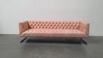 chesterfield vintage design bank camel beige leer kubus, .., Gebruikt, Rechte bank, ..