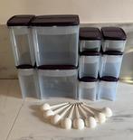 Tupperware RuimteMakers + 7 gratis maatschepjes, Huis en Inrichting, Keuken | Tupperware, Ophalen of Verzenden, Gebruikt, Paars