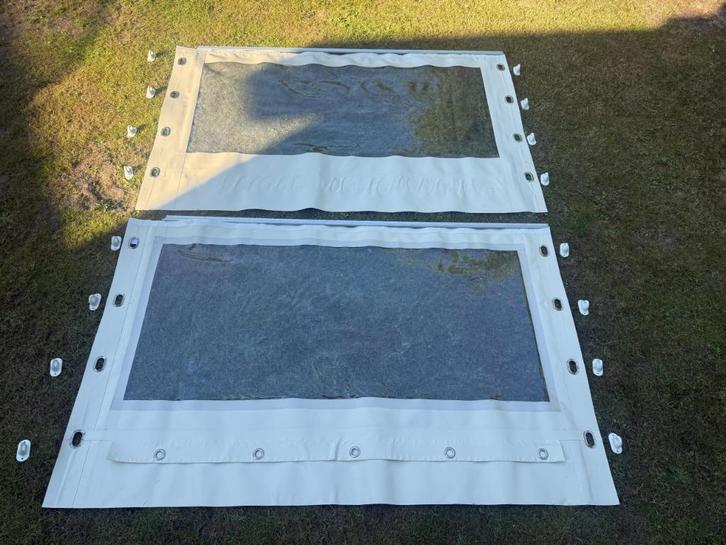 Twee raamzeilen/verandazeilen van PVC, Tuin en Terras, Overkappingen, Zo goed als nieuw, Overige typen, Ophalen