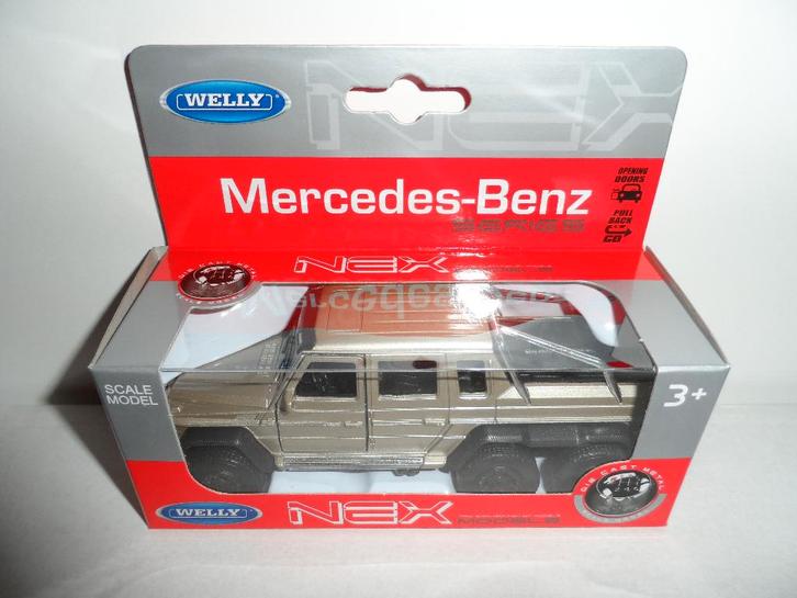 Welly - Mercedes-Benz G 63 AMG 6x6 (goud-grijs) 1:36, Hobby en Vrije tijd, Modelauto's | Overige schalen, Nieuw, Auto, Ophalen of Verzenden