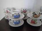 8x set Portmeirion Pomona kop & schotel fruit Engels vintage, Huis en Inrichting, Keuken | Servies, Ophalen of Verzenden, Zo goed als nieuw