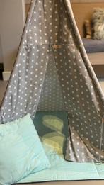 Wigiwama tipitent grijze sterren & mintkleurig deken, Ophalen, Zo goed als nieuw, Hout