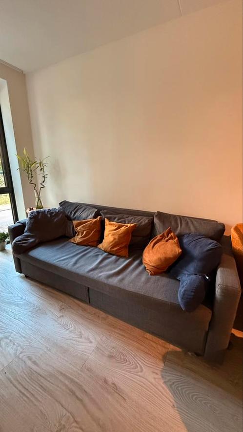 3-zitsslaapbank, donkergrijs, Huis en Inrichting, Banken | Bankstellen, Gebruikt, Rechte bank, Driepersoons, 200 tot 250 cm, 100 tot 125 cm