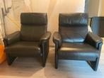 2 leren Fauteuils van Erpo, Ophalen, Gebruikt, 75 tot 100 cm, Leer