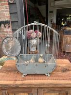 Oud vogelkooitje met 2 brave vogels, Antiek en Kunst, Curiosa en Brocante, Ophalen of Verzenden