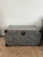 Maitland Smith Handmade Trunk Coffee Table 80 Vintage Chest, Ophalen, Gebruikt, 50 tot 100 cm, Metaal