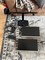 Thuiswerk Setup: 2 HP Schermen, Docking Station & Beugel, Computers en Software, Monitoren, Ophalen, Gebruikt, In hoogte verstelbaar