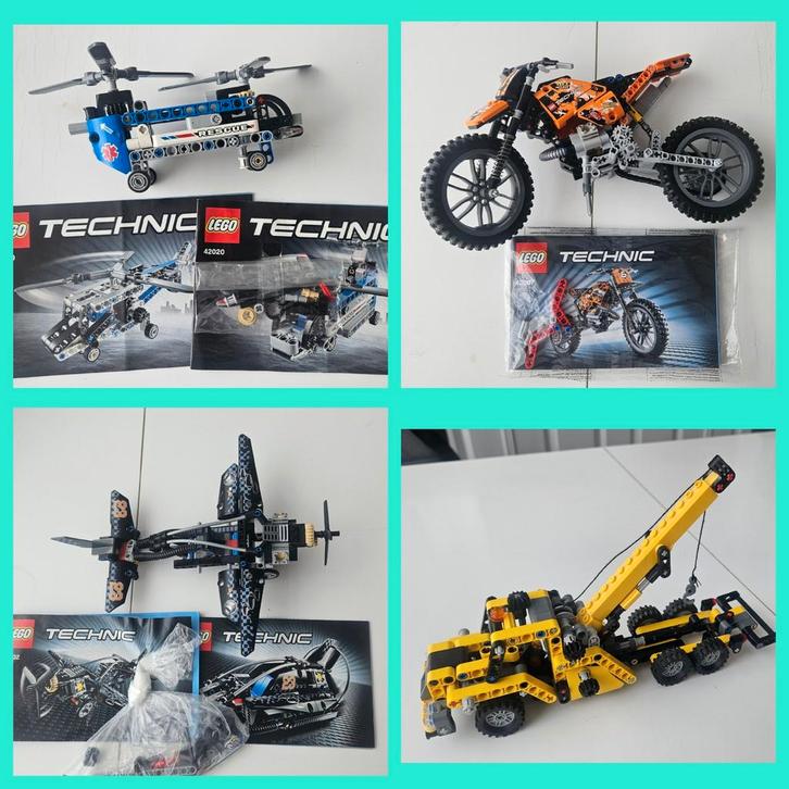 Lego Technic Sets - Motor, Vliegtuig, Helikopter, Kraan, Kinderen en Baby's, Speelgoed | Duplo en Lego, Gebruikt, Lego, Complete set