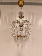 Vintage klassieke kristal hanglamp Frans behemische stijl, Ophalen of Verzenden, Gebruikt, Glas, Frans