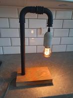 1 Industriële Lamp van Pijp en teakhout, Ophalen, Nieuw, Hout, Minder dan 50 cm