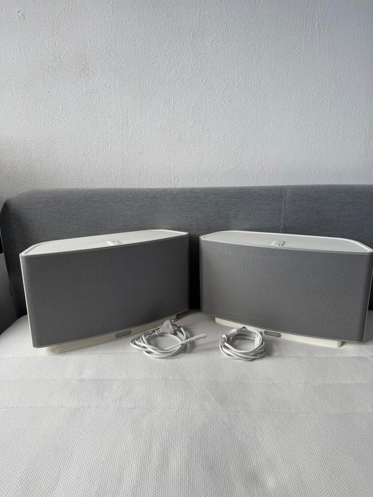 Sonos play:5 gen 1 twee stuks wit, Audio, Tv en Foto, Luidsprekers, Gebruikt, Front, Rear of Stereo speakers, Minder dan 60 watt