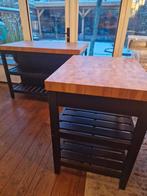 2 x keukeneiland zwart/eiken in nette staat, Ophalen, Gebruikt, Zwart, 50 tot 100 cm