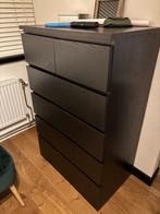 Ladenkast Ikea Malm Zwartbruin, Huis en Inrichting, Kasten | Ladekasten, Ophalen, Gebruikt, 5 laden of meer, 100 tot 150 cm