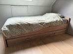 Eenpersoonsbed met lades, Beige, 90 cm, Gebruikt, 210 cm