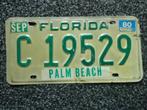 Kentekenplaat licenseplate Florida Palm Beach 1980 USA, Verzamelen, Verzenden, Gebruikt, Auto's