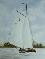 Aquarel zeilschip, Antiek en Kunst, Kunst | Schilderijen | Klassiek, Ophalen