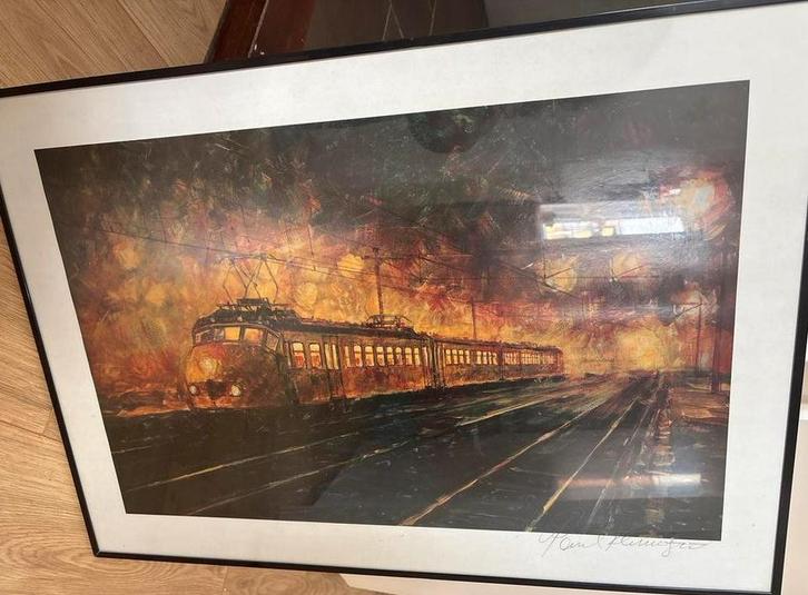 Gesigneerde Paul Kerrebijn Poster, Ingelijst, Antiek en Kunst, Kunst | Litho's en Zeefdrukken, Ophalen