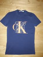 Blauw met oranje opschrift Calvin Klein t-shirt mt S, Kleding | Heren, T-shirts, Calvin Klein Jeans, Maat 46 (S) of kleiner, Blauw