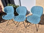 Zuiver OMG eetkamerstoelen blauw 3 stuks (+ 4e gratis), Gebruikt, Drie, Blauw, Ophalen of Verzenden