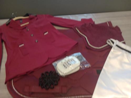 Prachtige bordeaux rode wedstrijd set, Dieren en Toebehoren, Paardrijkleding, Gebruikt, Dames, Ophalen of Verzenden