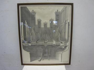 Gravure van Kerkorgel, 68x82 beschikbaar voor biedingen