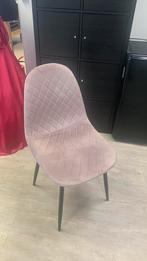 Roze eettafel stoelen, bekleed met zachte nubuck, Vijf, Zes of meer stoelen, Gebruikt, Stof, Ophalen