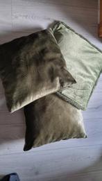 3 groene velvet kussens, Ophalen of Verzenden, Zo goed als nieuw, Groen, Vierkant