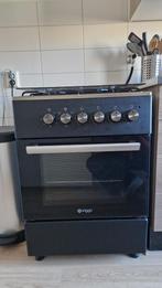 WIGGO Gasfornuis 4 pits Zwart Rvs, Witgoed en Apparatuur, Fornuizen, Ophalen, 60 cm of meer, Grill, Zo goed als nieuw