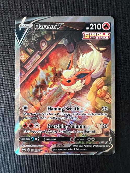 Pokemon Flareon V SWSH 179 Promo, Hobby en Vrije tijd, Verzamelkaartspellen | Pokémon, Zo goed als nieuw, Losse kaart, Ophalen of Verzenden