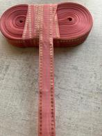 LINT OUDROZE MET GLITTER RANDEN 25 MM NIEUW, Diversen, Kerst, -, -, Nieuw, Ophalen of Verzenden