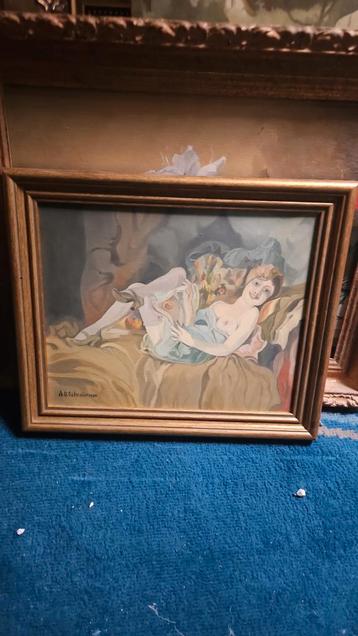 Schilderij 36x30 - Vrouwelijk Naakt beschikbaar voor biedingen