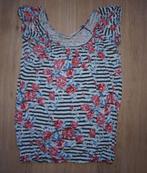Wit Zwart Gestreept T-Shirt met Rozenprint Clockhouse (M), Kleding | Dames, Tops, Maat 38/40 (M), Wit, Ophalen of Verzenden, Korte mouw