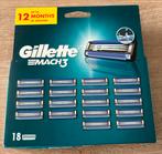 Gillette Mach3 Scheermesjes - 18 Stuks, Ophalen of Verzenden, Nieuw, Blauw