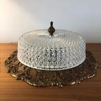 Plafonnière, barok, klassiek, kristal, verguld, vintage, ‘60, Huis en Inrichting, Lampen | Plafondlampen, Ophalen of Verzenden
